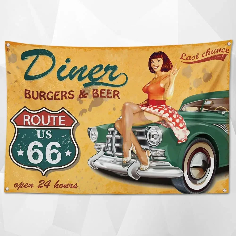 Auto Repair Shop For Sale - Diner BURGERS & BEER Vintage CAR