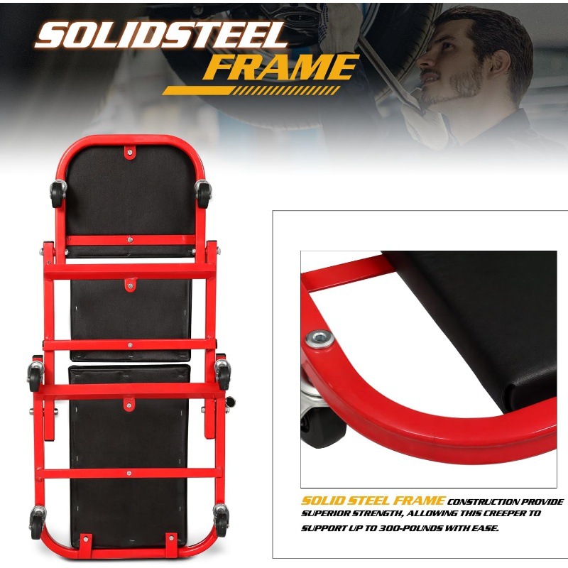Red reclining dual-purpose fol - Garage Creeper Roller recension och pris